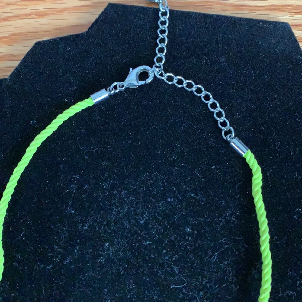 Neon Rope and Rhinestone Necklace - Picture 3 of 3